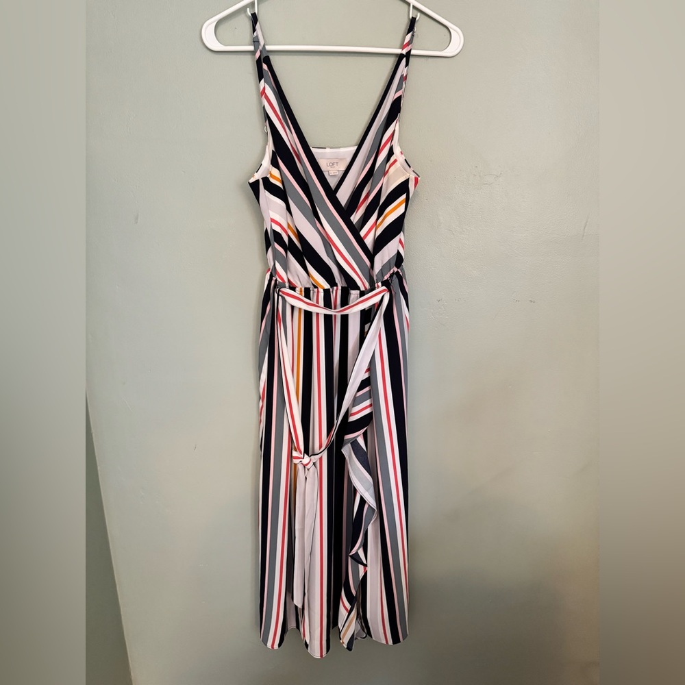 LOFT Faux Wrap Midi Dress